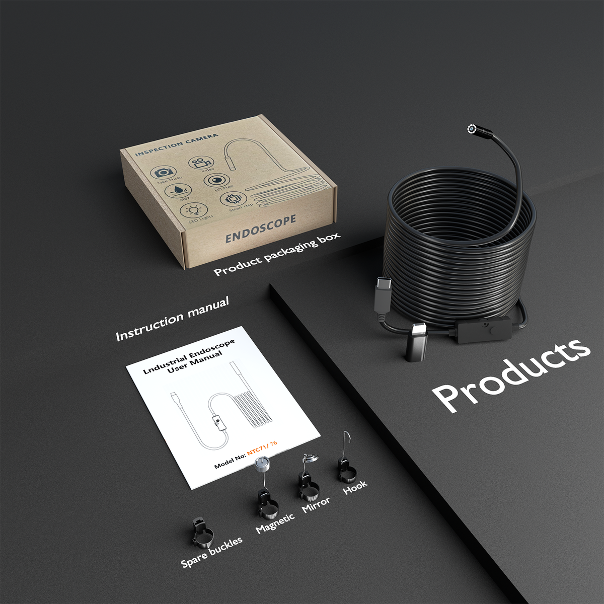Robustes Endoskop mit festem Kabel NTC80
